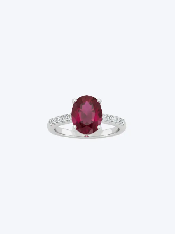 Lab-Grown Ruby Diamond Ring