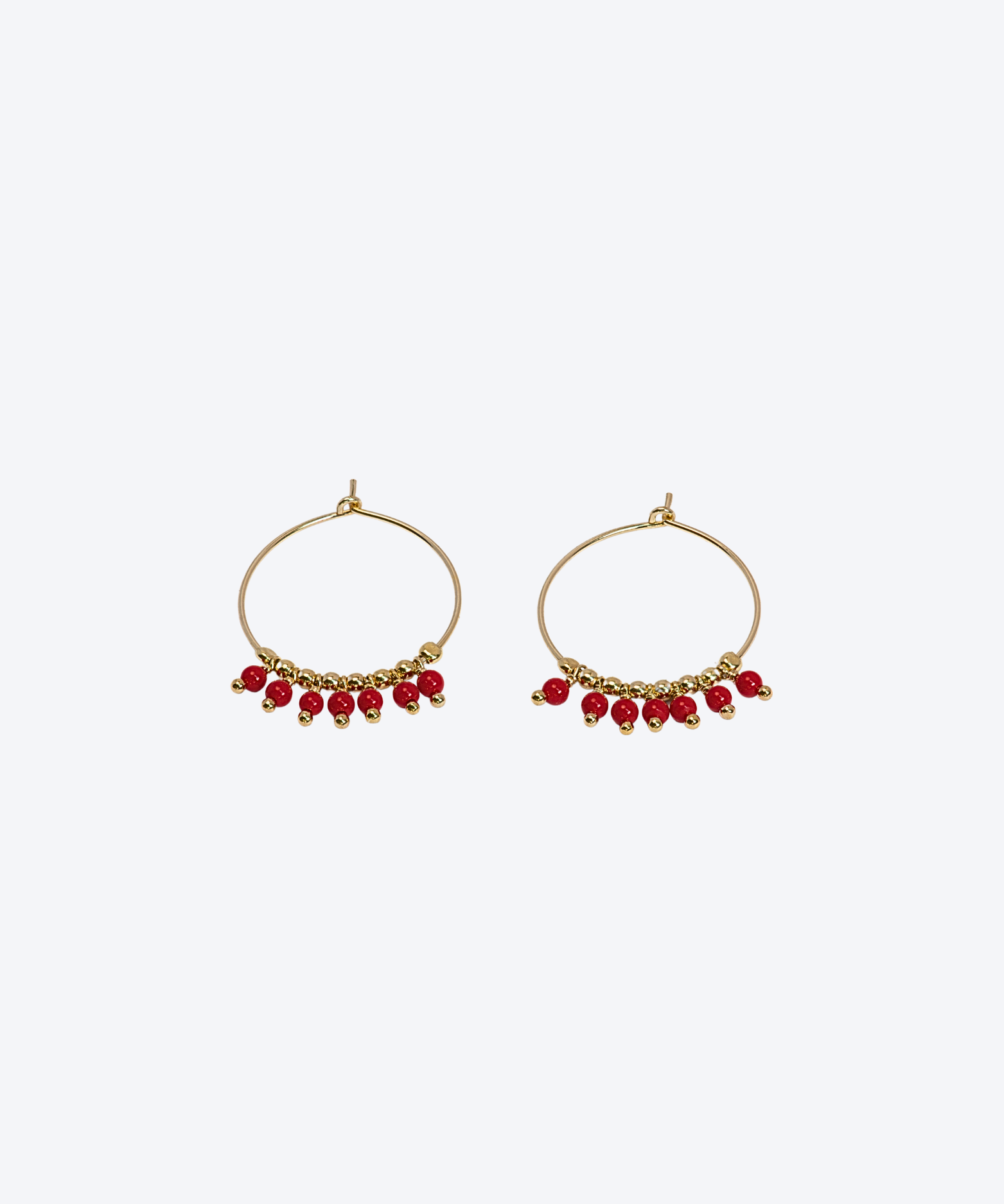 Gold Plated 925 Silver Coral Earring
