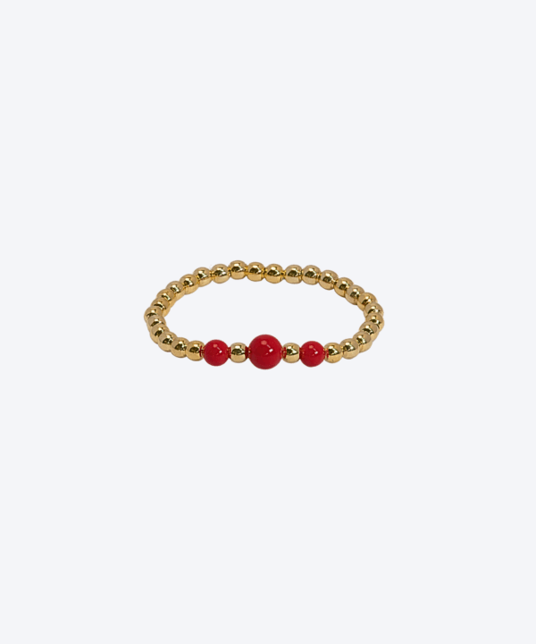 Gold Plated 925 Silver Coral Ring