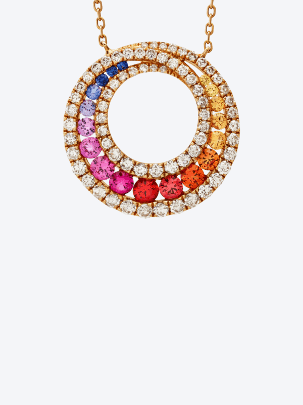 Diamond And Sapphire Multi Colour Necklace