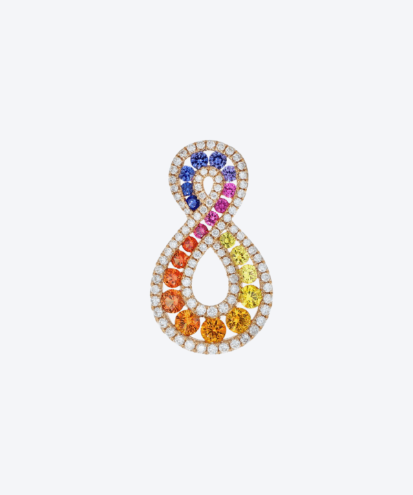 Diamond And Sapphire Multi Colour Pendant