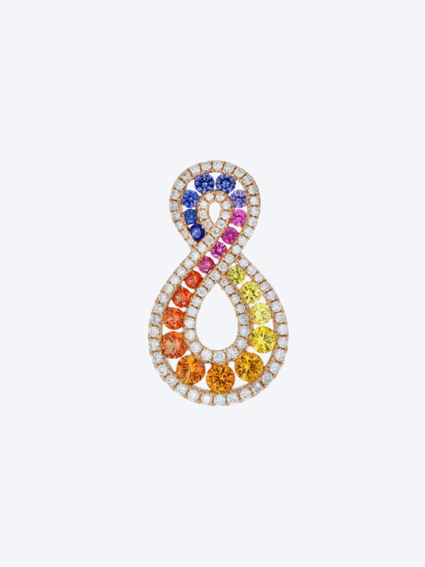 Diamond And Sapphire Multi Colour Pendant