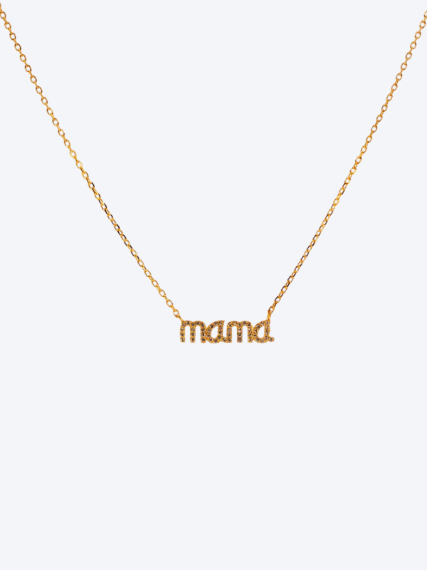 Gold Plated 925 Silver Mama Necklace