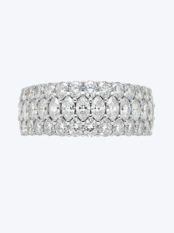 Marquise and Pear Diamond Band set in 18kt White Gold by Neophytou Jewellery
