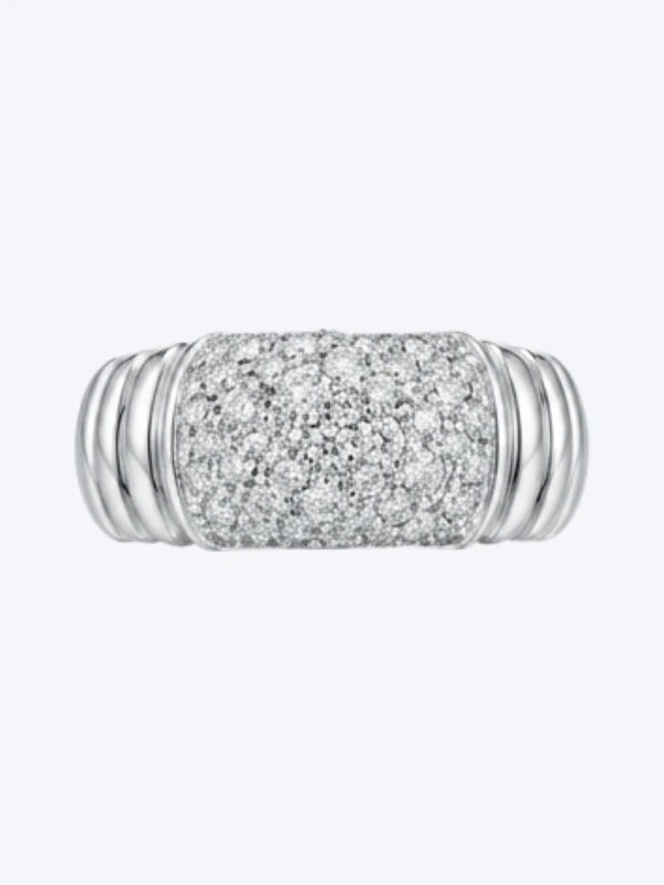 Pave Diamond Dome Ring in 18kt white gold