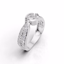 Celestial Embrace Side Stone Ring (Sample)