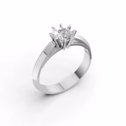Solar Bloom Solitaire Ring (Sample)