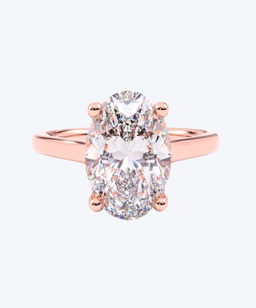 Aurelia Solitaire oval solitaire engagement ring setting in 18K rose gold