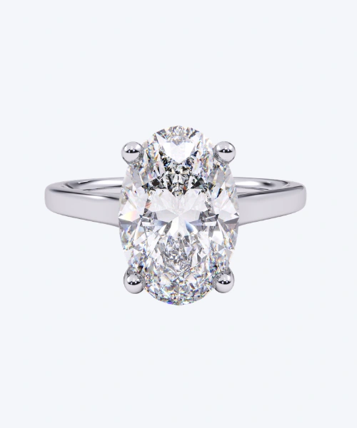 Oval solitaire engagement ring setting Aurelia Solitaire in 18K white gold
