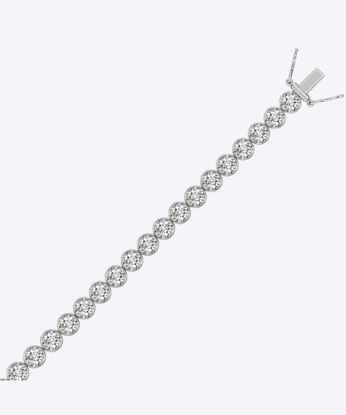 18K white gold natural diamond tennis bracelet with open clasp