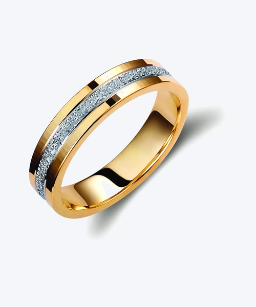 Two Tone Textured Wedding Band 4.5mm