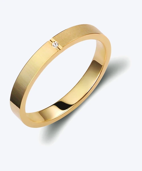 Satin Finish Gold Wedding Band 3mm