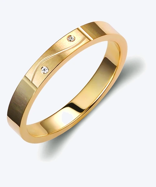 Accent Gold Wedding Band 3mm