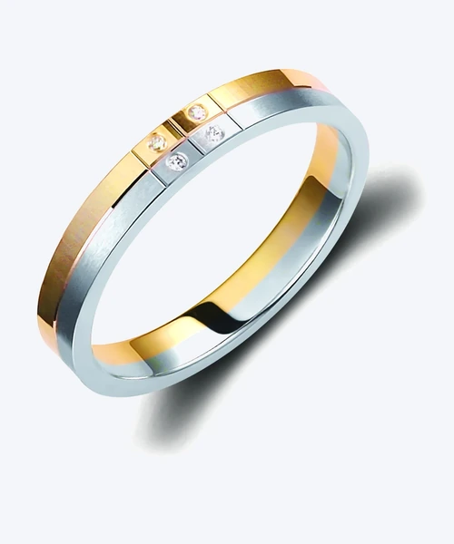 Two Tone Accent Wedding Band 3.5mm