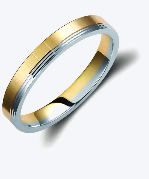 Layered Two Tone Wedding Band 3.5mm