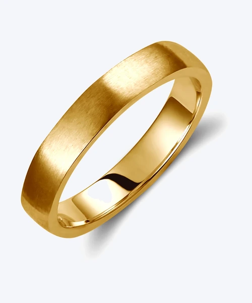 Minimal Satin Gold Wedding Band 3.5mm