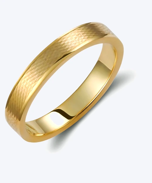 Hammered Gold Wedding Band 3.5mm