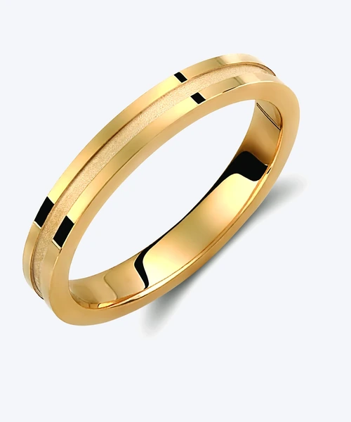 Channel Gold Wedding Band 3mm