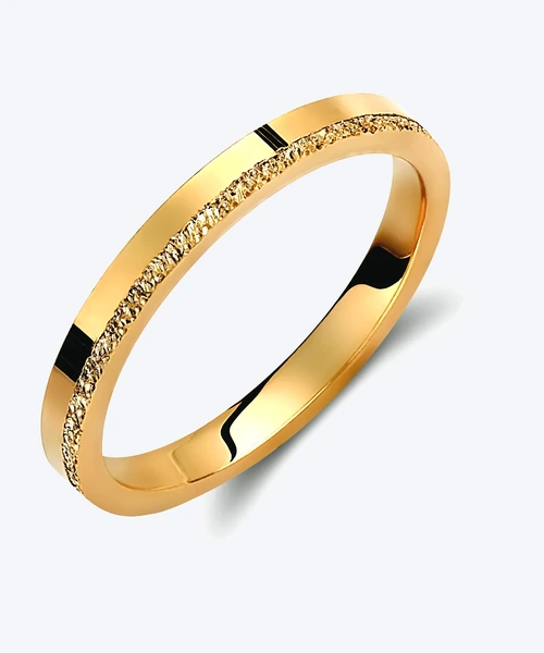 Slim Textured Gold Wedding Band 2.5mm