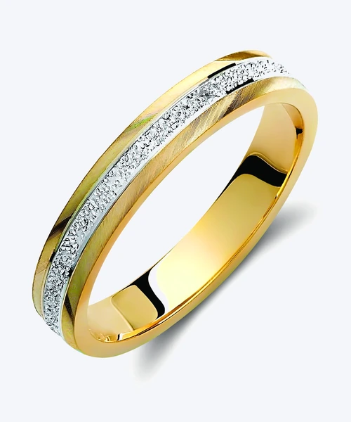 Two Tone Centre Wedding Band 3.5mm