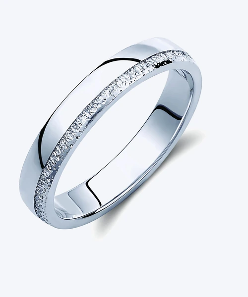 Textured Centre Gold Wedding Band 3.5mm